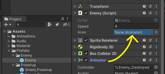 Drag Animator to _anim variable